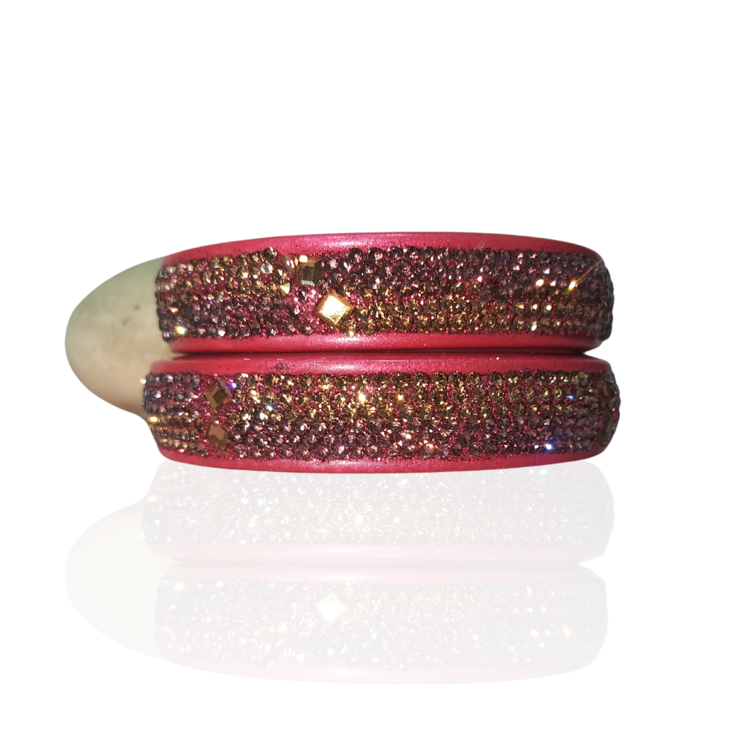 GaonKaSaman Golden Stone  Lakh Bangle Set of 2 | Traditional Rajasthani Handmade | Lakh Jaipuri Lac kadda for Women & Girls.