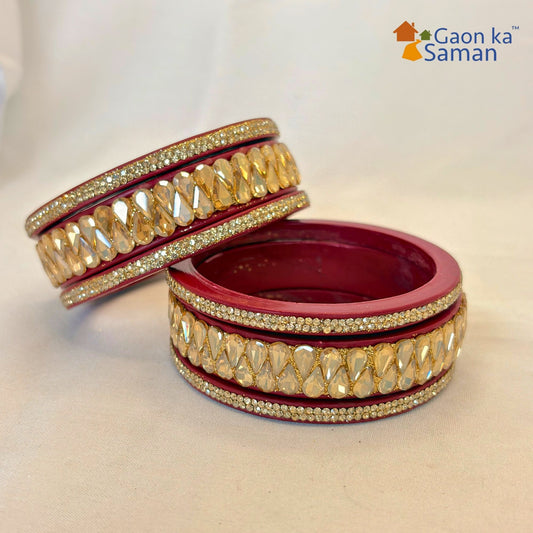 Traditional Rajasthani Wedding Special Lac Bangles Set For woman & girl (Pack of 6)