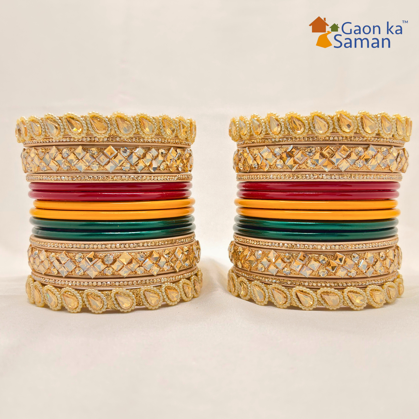 Rajasthani Rajwadi Bridal Lac Bangles Set With Beautiful Punjabi Look Design