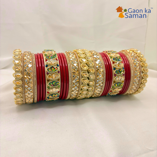 Royal Rajasthani Wedding Lac chura With Beautiful Punjabi Look Design Multicolour