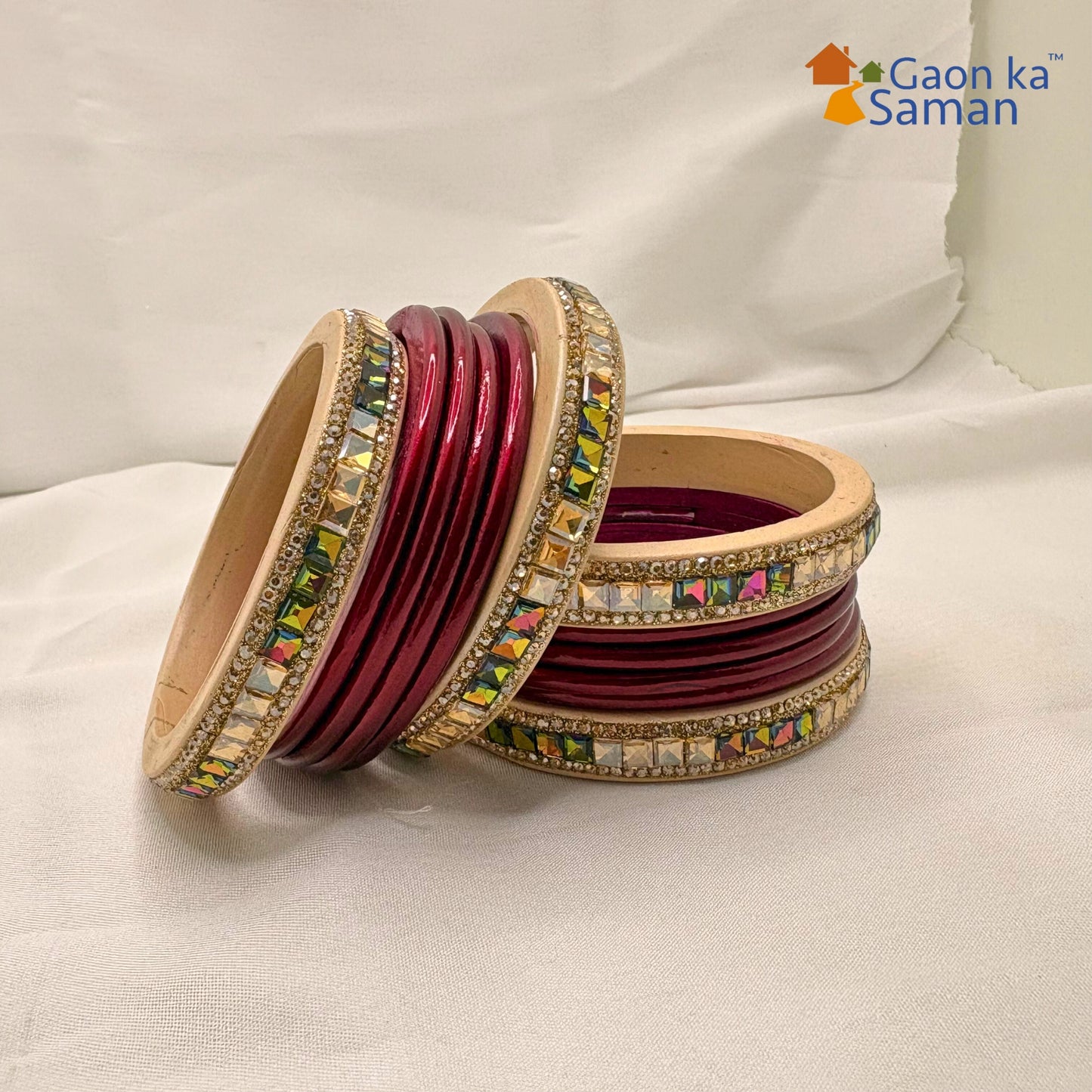 Rajasthani Lac Bangles Set in Latest Design Red Colour