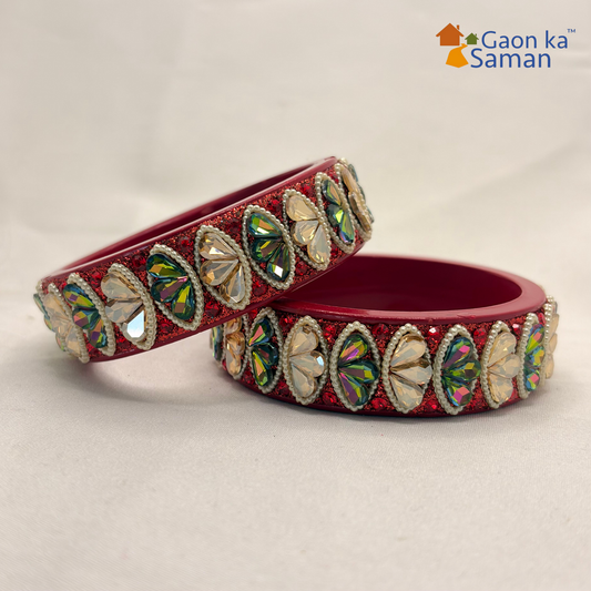 Rajasthani Traditional Lac Kada Bangles For Women & Girl With Latest Kundan Design