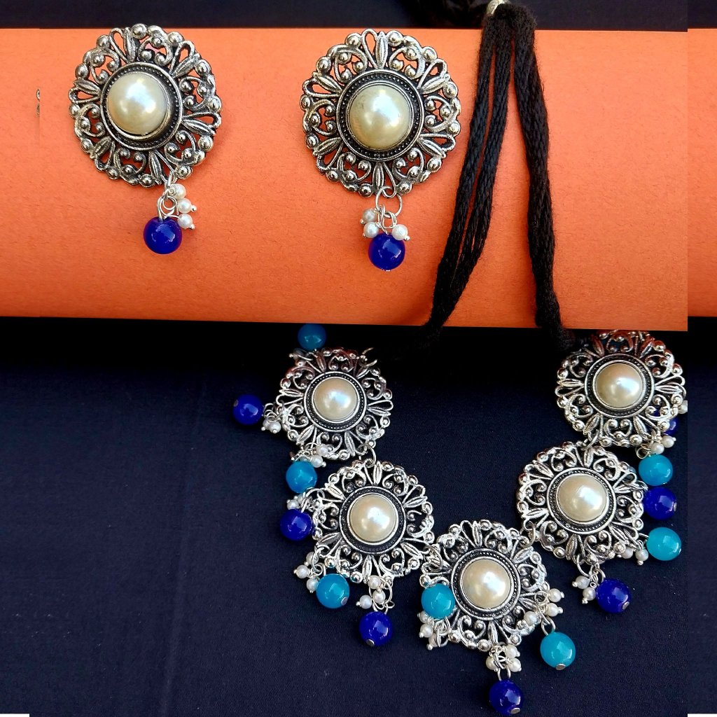 Boho Floral Coin Necklace set ,Traditional Handmade
