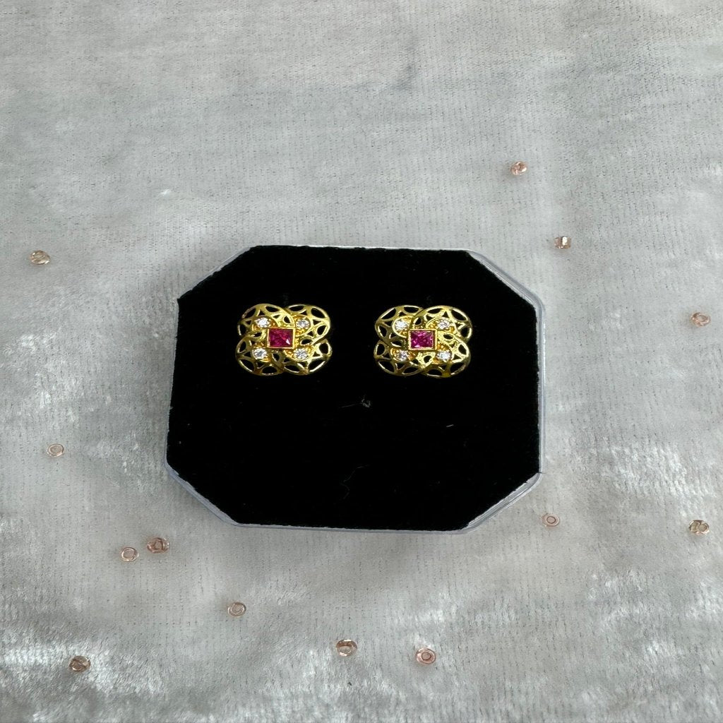 Whirls Gold Plated Studs | Traditional earrings | For Girls and Women.