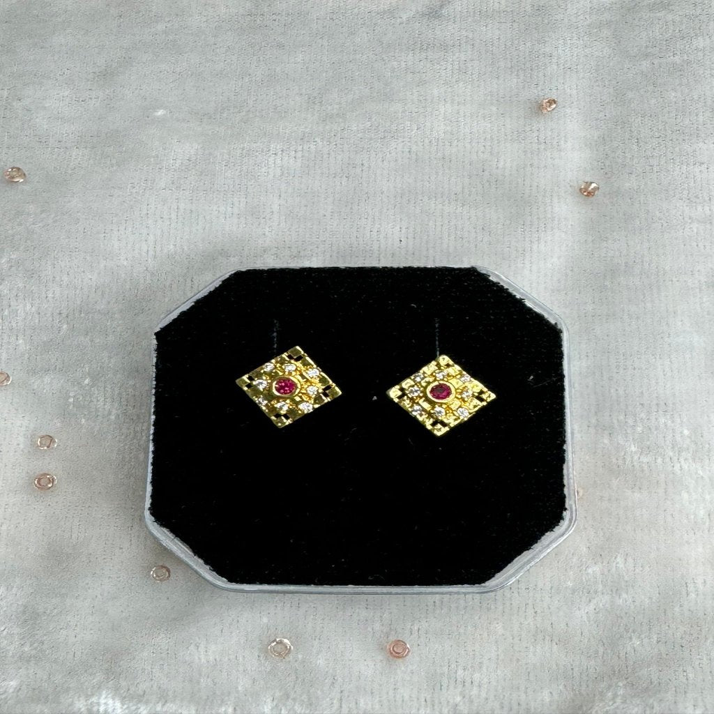 Radiant Rhombus Studs | Traditional Earring | For Girls and Women.