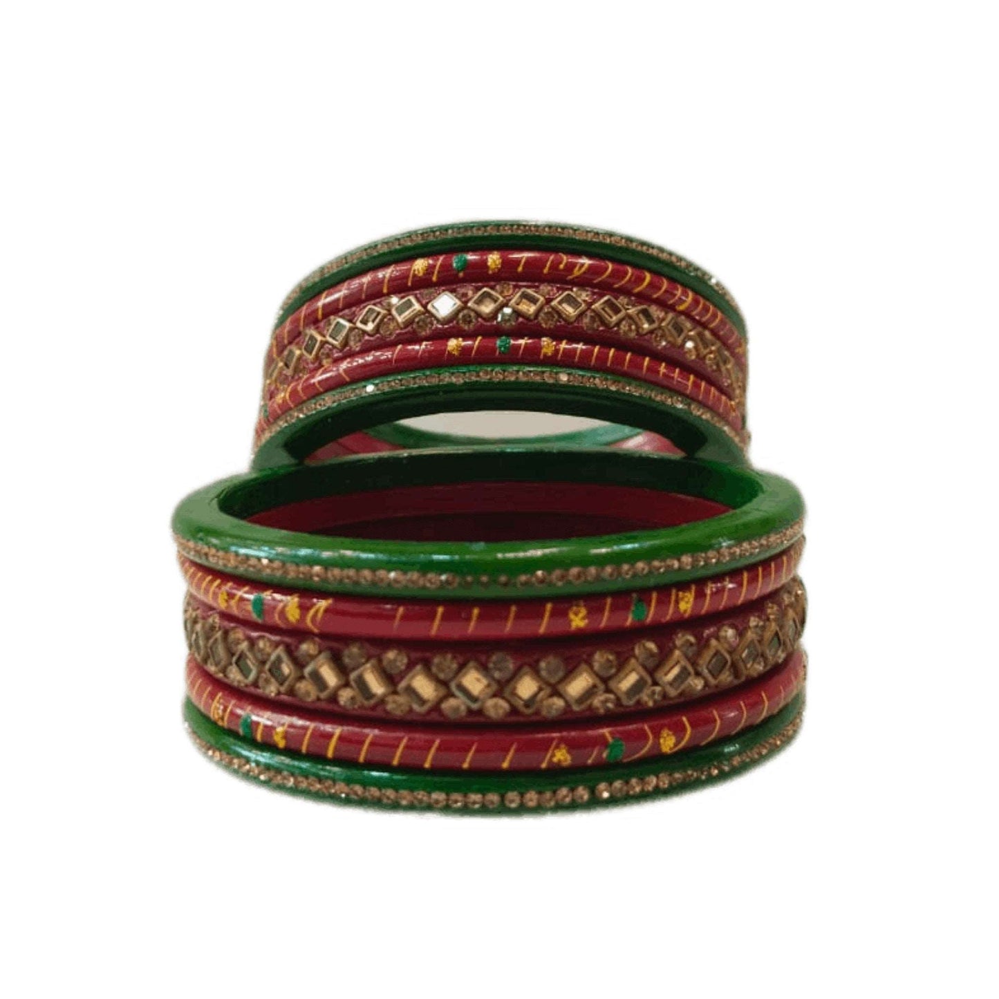 Lakh Bangle set, Red & Green Bangles, Traditional Beautiful Colour of Rajasthani Lakh Banglels set gaonkasaman