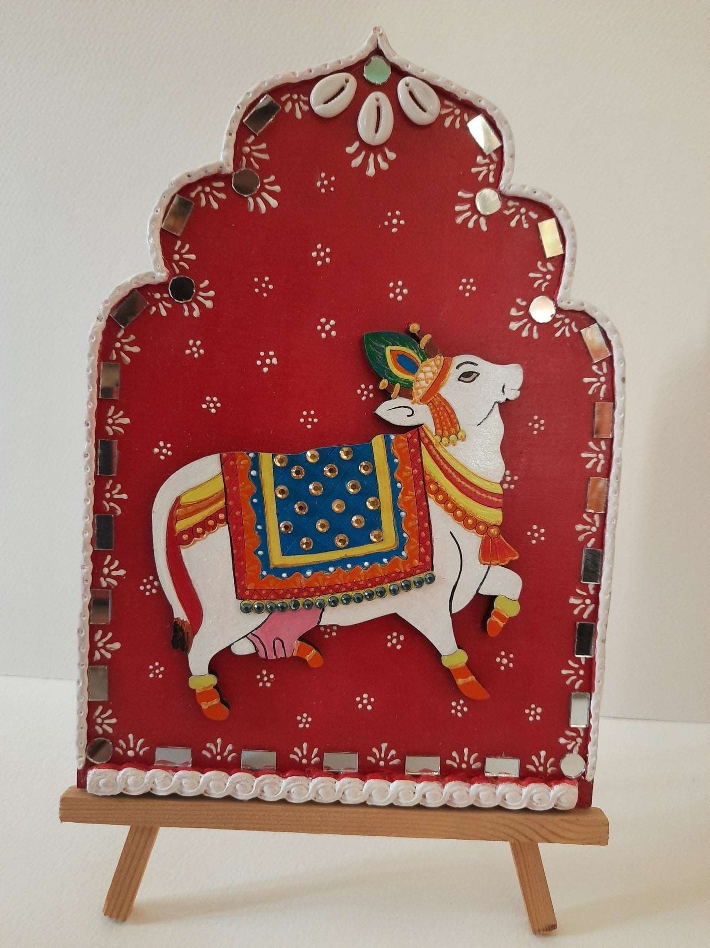 Pichwai Art on jharokha cutout mdf board gaonkasaman