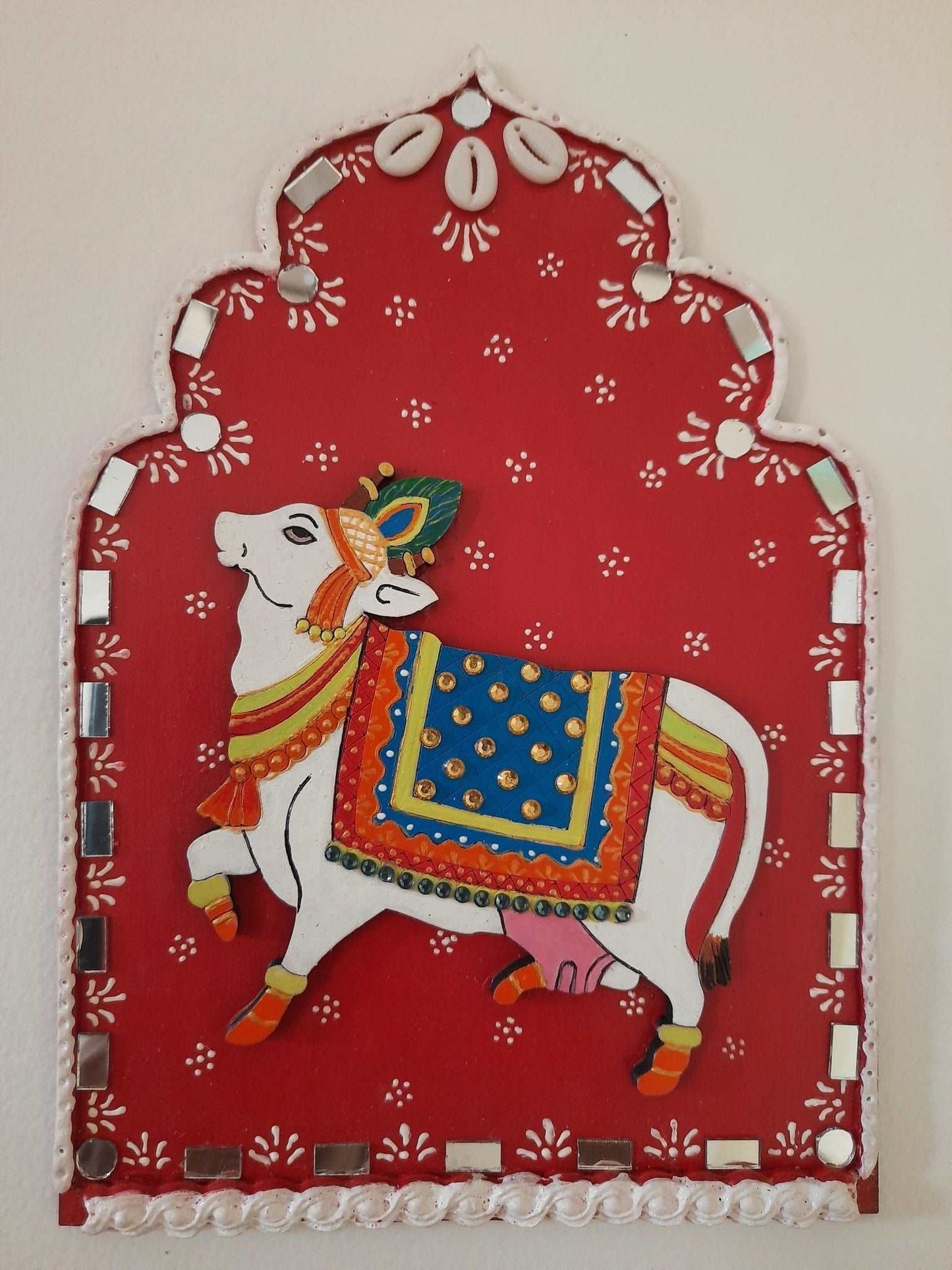 Pichwai Art on jharokha cutout mdf board gaonkasaman