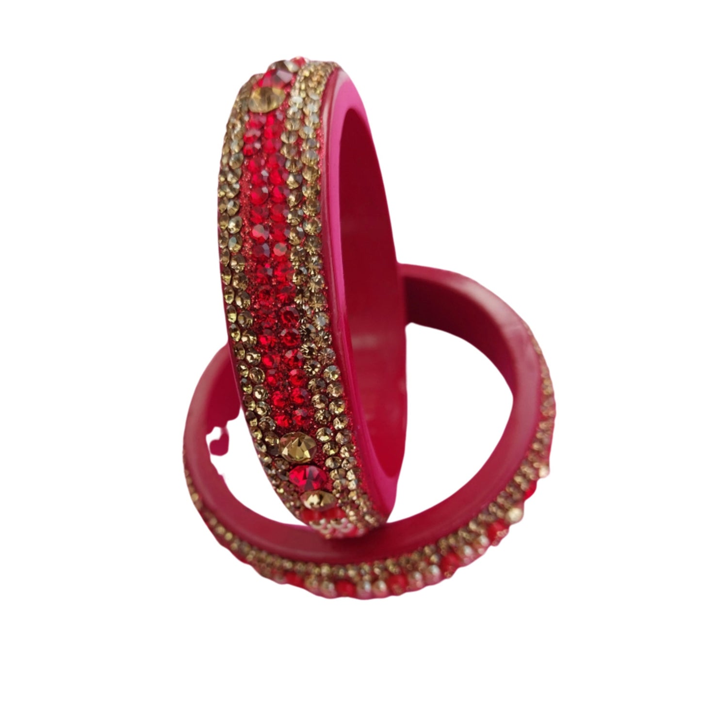 Topaz Fitted Red Plated Lac Kada Bangle gaonkasaman