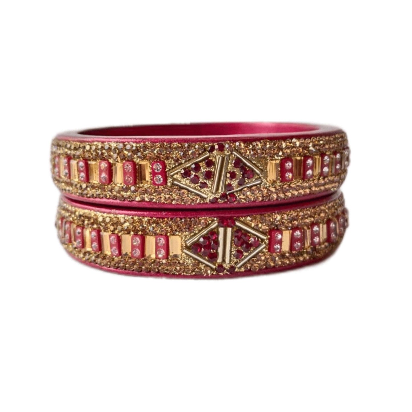 Traditional 5-line Pink Lac/Lakh Bangle/Kadda Set For Women And Girls. gaonkasaman