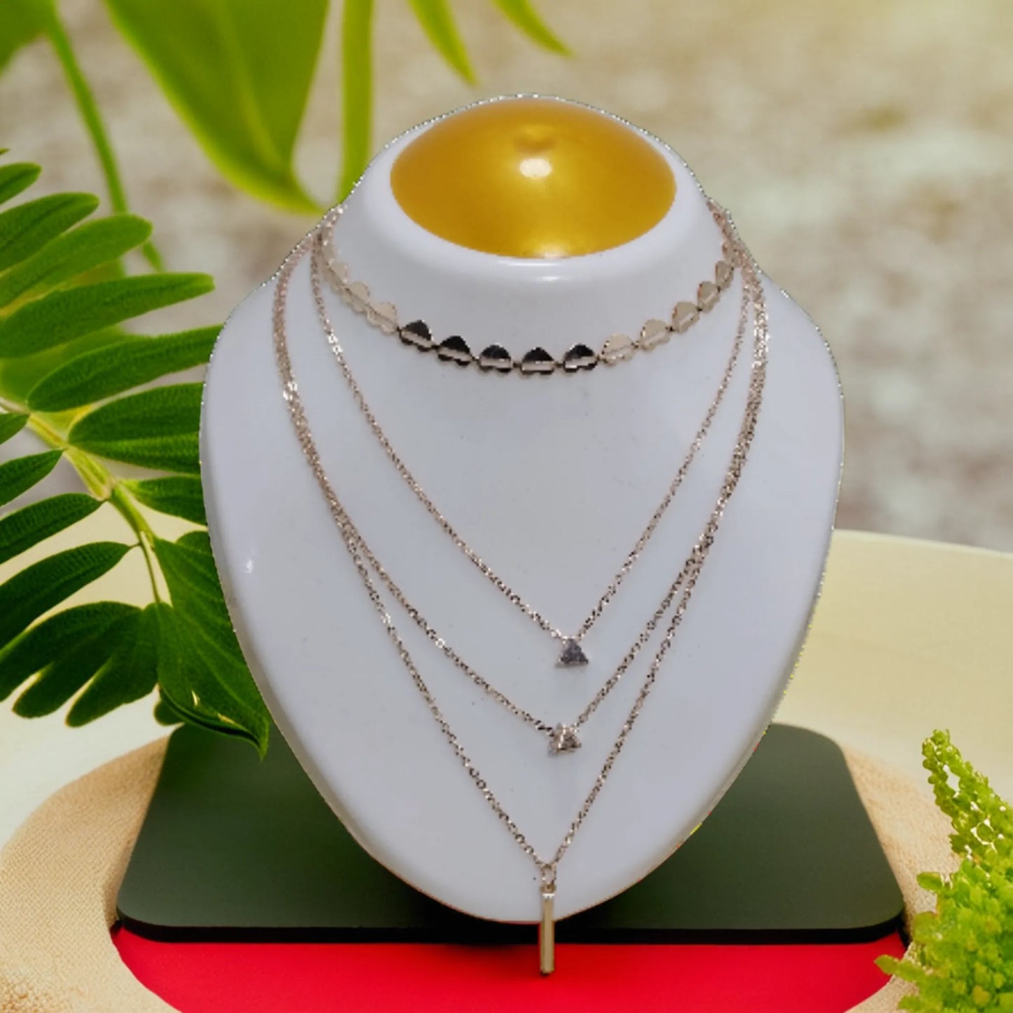 Elegant Multi-Layered Gold Plated Necklace | For Girls and Women