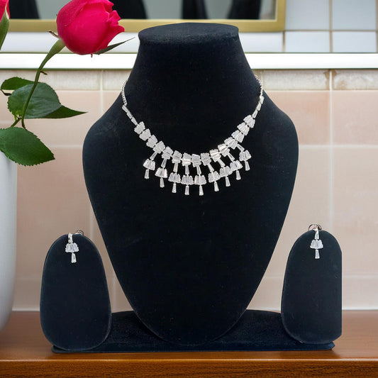 Elegant Diamond-Cut Necklace Set | For Girls and Women