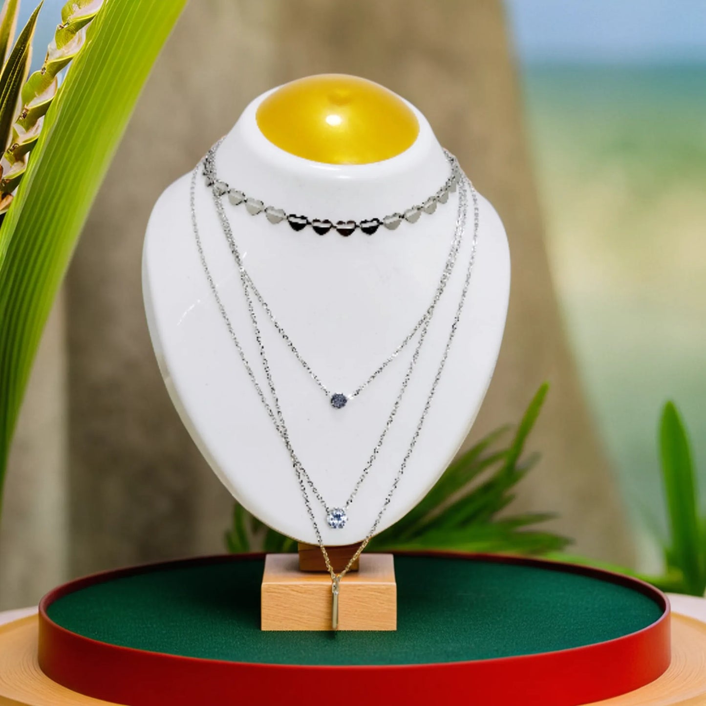 Elegant Multi-Layered Silver Plated Necklace | For Girls and Women