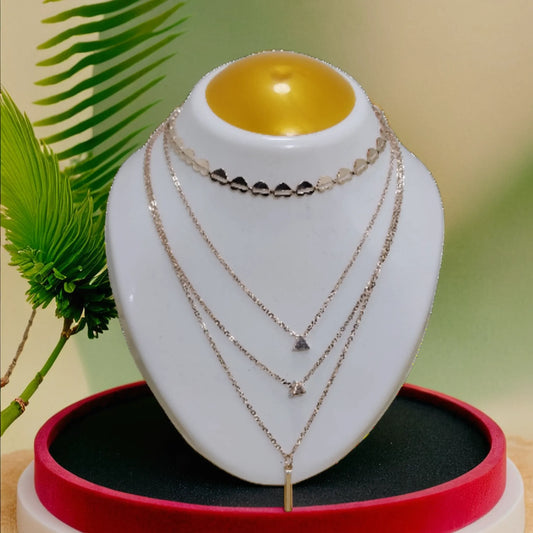 Elegant Multi-Layered Gold Plated Necklace | For Girls and Women