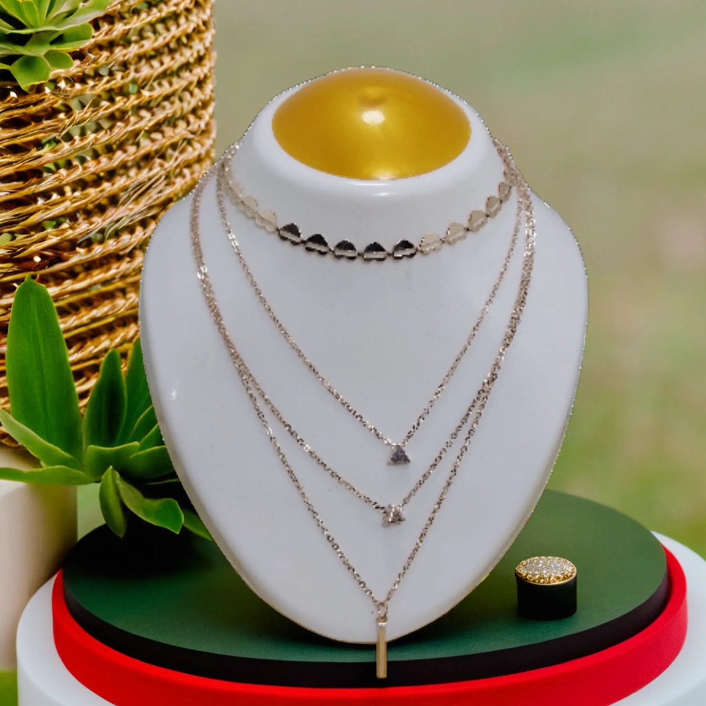 Elegant Multi-Layered Gold Plated Necklace | For Girls and Women