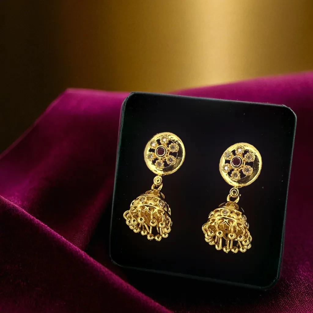 Gold-Plated Floral Small Jhumki/ Studs/Earrings | Traditional Earrings | for women and girls.