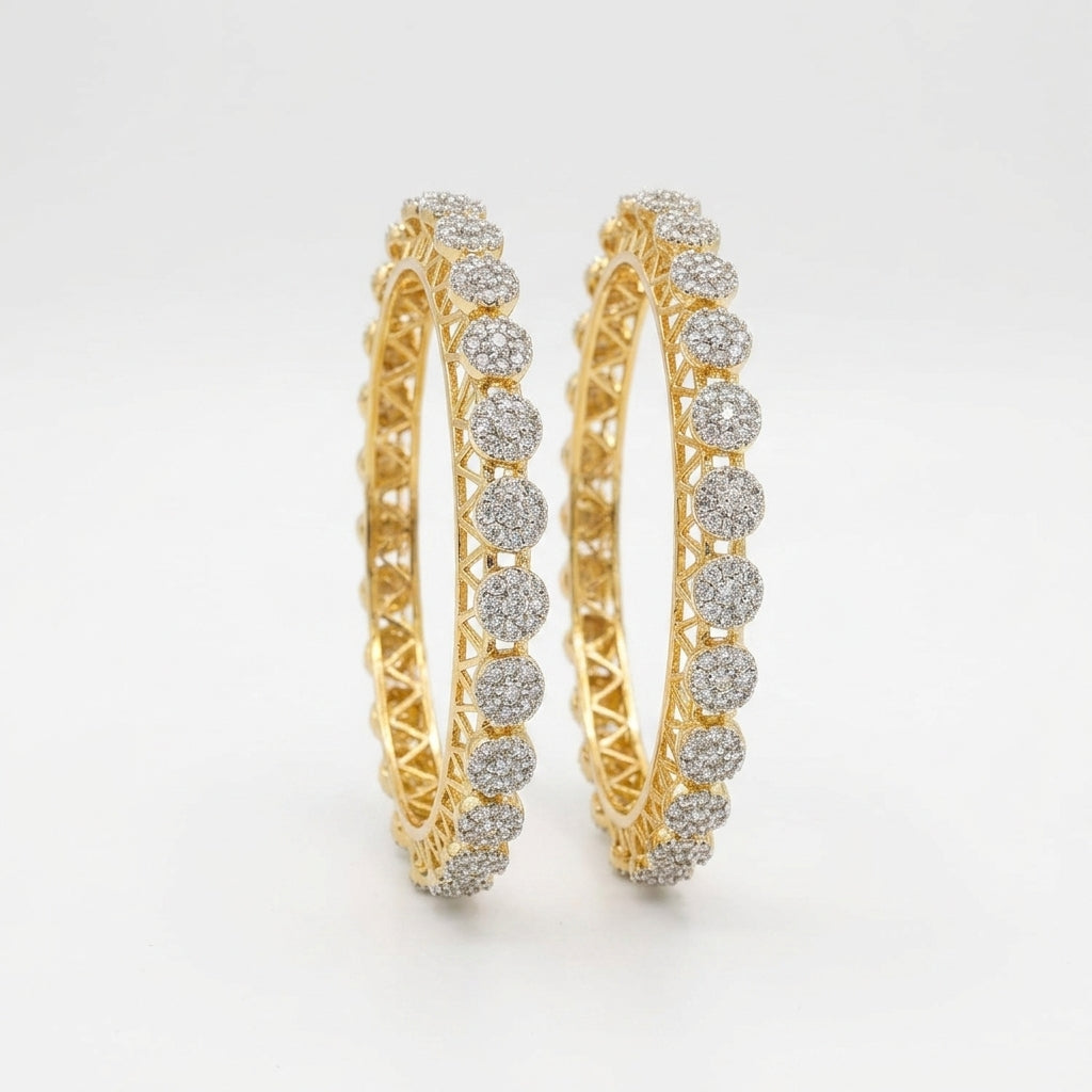 High Quality Traditional Paccheli With Zircon American Diamond Kada For Woman and Girls