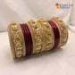 Punjabi Lac Bangles Set with Beautiful Kundan Design Red Colour