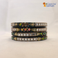 Lac Bangles with Beautiful Rhinestones Design (Pack of 4)