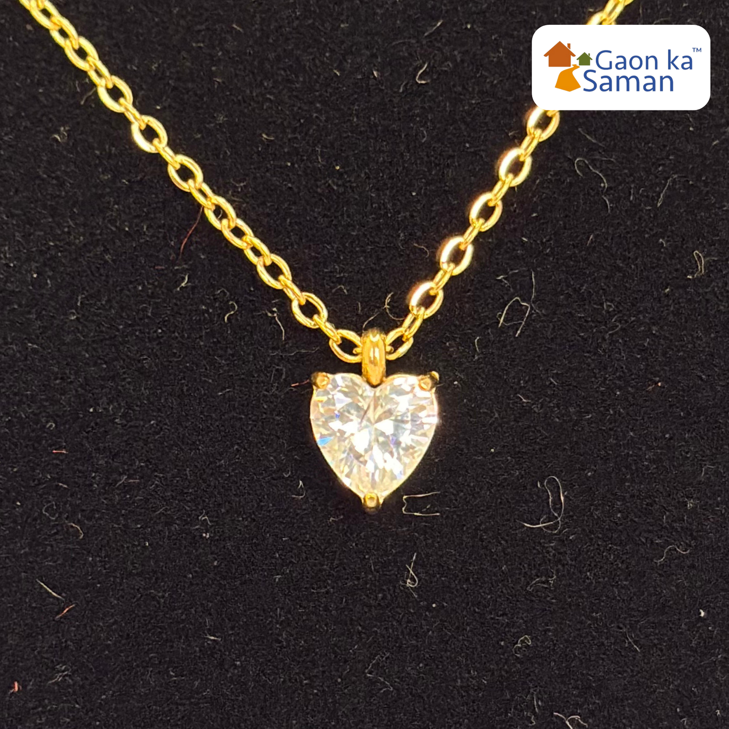 Silver Crystal Heart Model Necklace