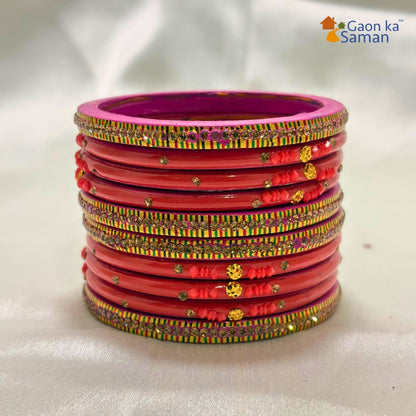Traditional Rajasthani Design Lac Bangles Set For Girls And Woman