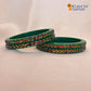 Rajasthani Lac Bangles with Mirror and Stone Embellishments (Set of 4)