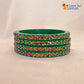 Rajasthani Lac Bangles with Mirror and Stone Embellishments (Set of 4)