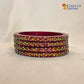 Rajasthani Lac Bangles with Mirror and Stone Embellishments (Set of 4)