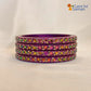 Rajasthani Lac Bangles with Mirror and Stone Embellishments (Set of 4)