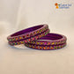 Rajasthani Lac Bangles with Mirror and Stone Embellishments (Set of 4)