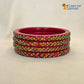 Rajasthani Lac Bangles with Mirror and Stone Embellishments (Set of 4)