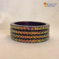 Rajasthani Lac Bangles with Mirror and Stone Embellishments (Set of 4)