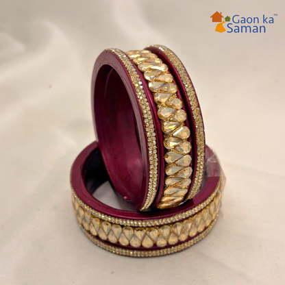 Traditional Rajasthani Wedding Special Lac Bangles Set For woman & girl (Pack of 6)