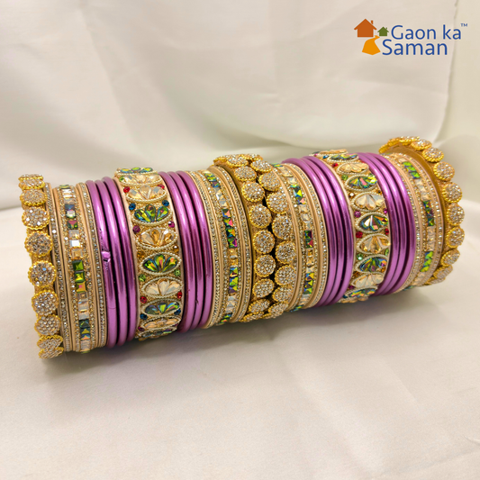 Royal Rajasthani Wedding Lac chura With Beautiful Punjabi Look Design Multicolour