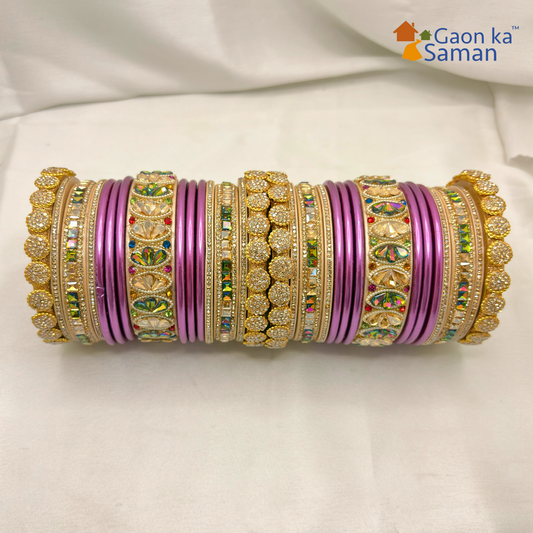 Royal Rajasthani Wedding Lac chura With Beautiful Punjabi Look Design Multicolour