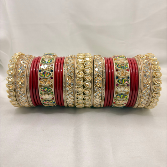 Royal Rajasthani Wedding Lac chura With Beautiful Punjabi Look Design Multicolour