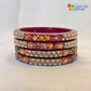 Lac Bangles with Beautiful Rhinestones Design (Pack of 4)