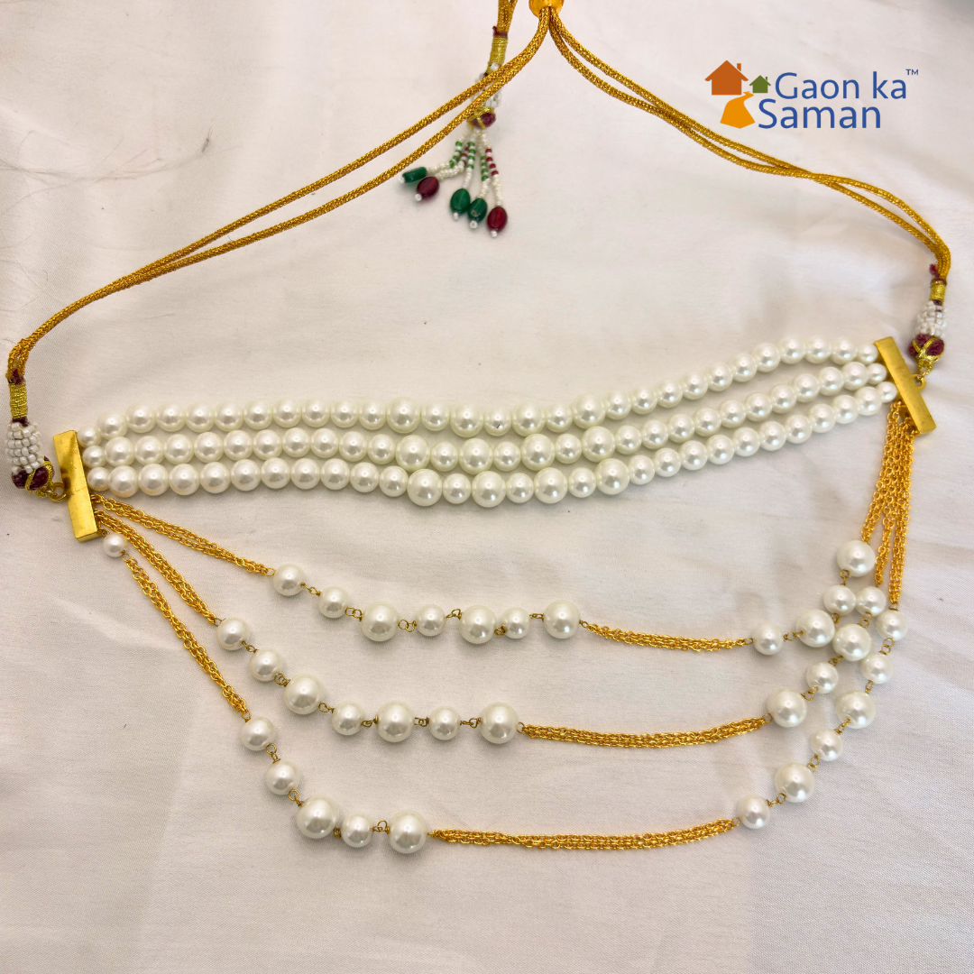6 Layered Shell Pearl White Colour Necklace