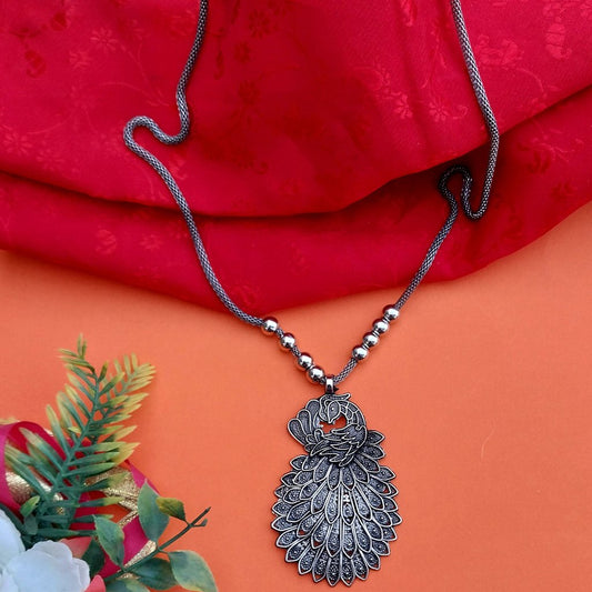 Peacock Feather Pendant,Necklace beaded Ethnic set,Traditional Handmade,Women
