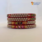 Lac Bangles with Beautiful Rhinestones Design (Pack of 4)