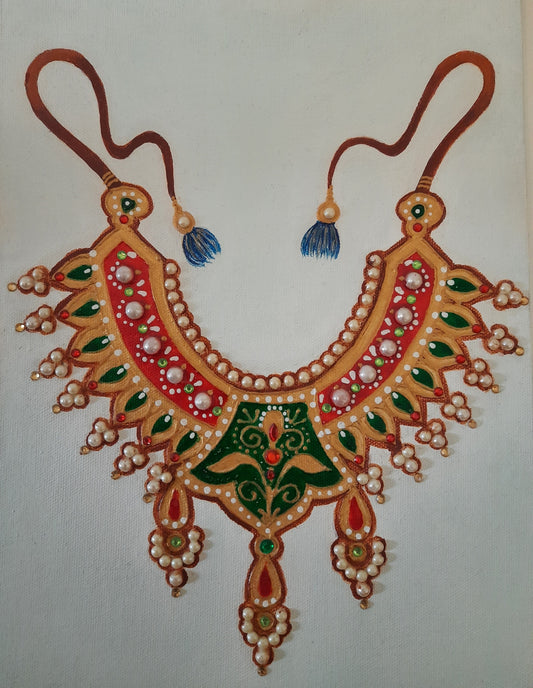 meenakari painting,pearls,elegance jewellery