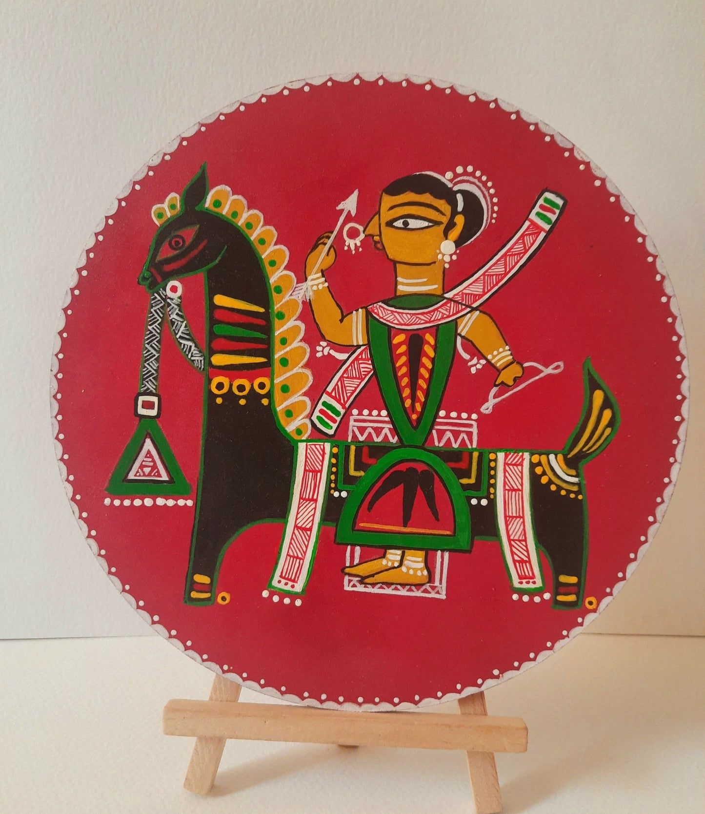 durga,handpainted,mdf plates