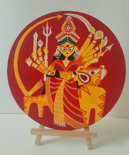 durga,handpainted,mdf plates