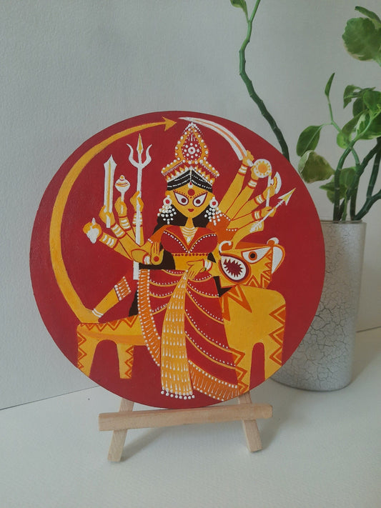 durga,handpainted,mdf plates