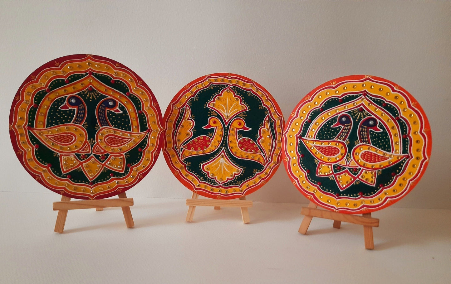 meenakari painting,handpainted,mdf plates