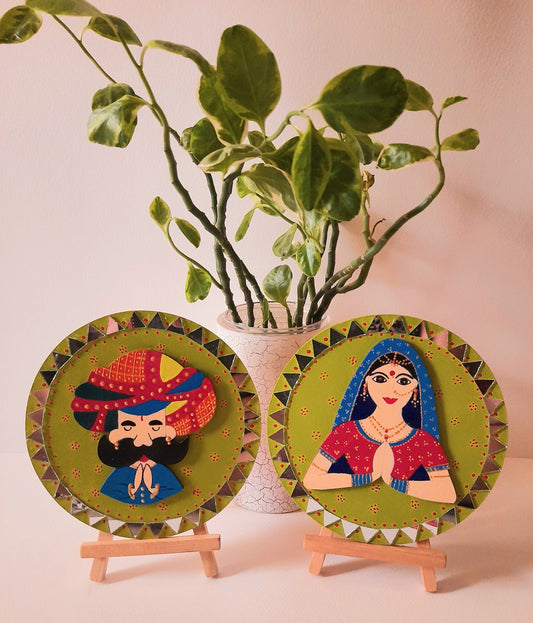 rajasthani,handpainted,mdf plates