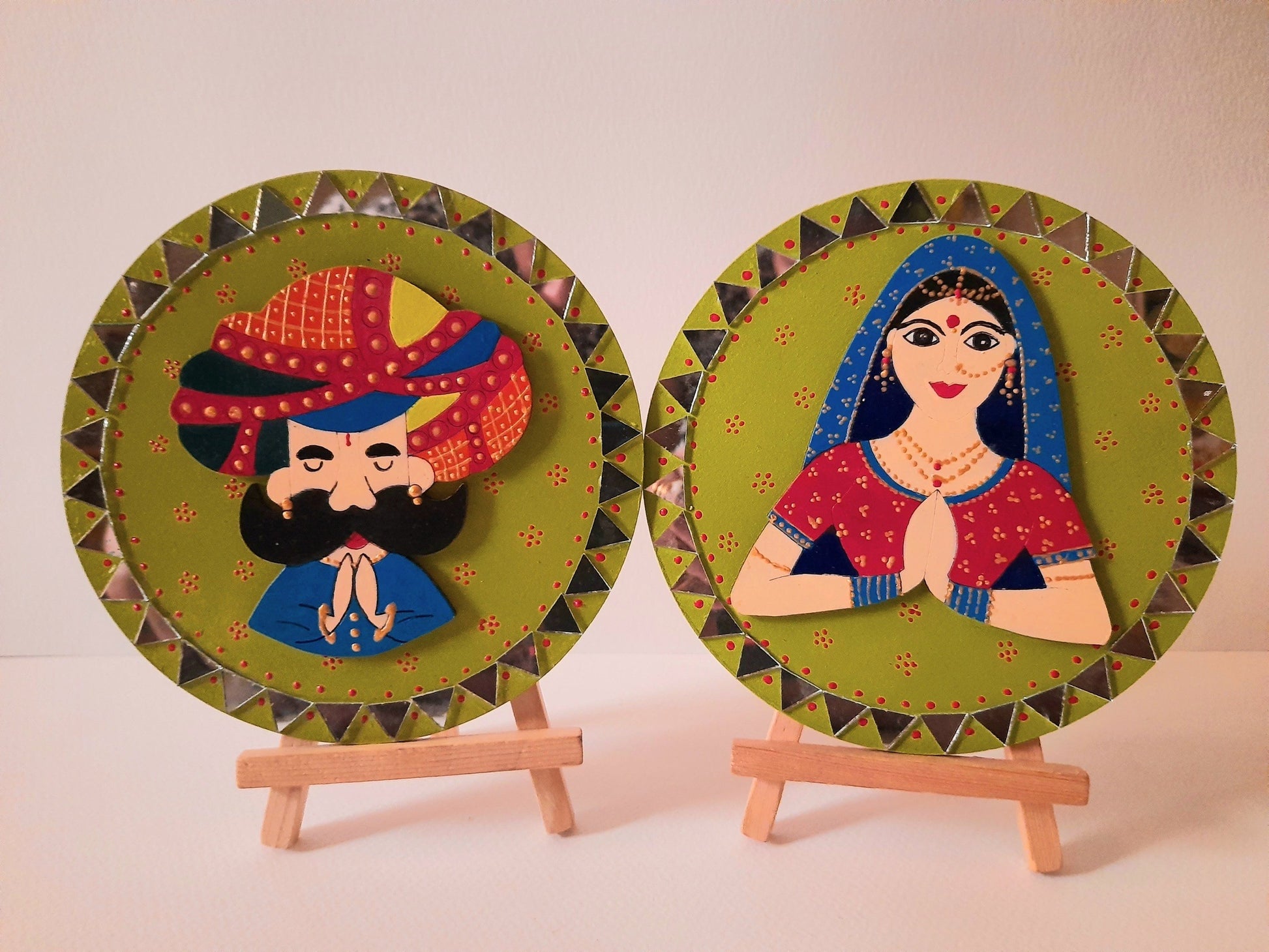 rajasthani,handpainted,mdf plates