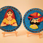 Set of two Handpainted 6" mdf plates with Rajasthani couple, on stands-2