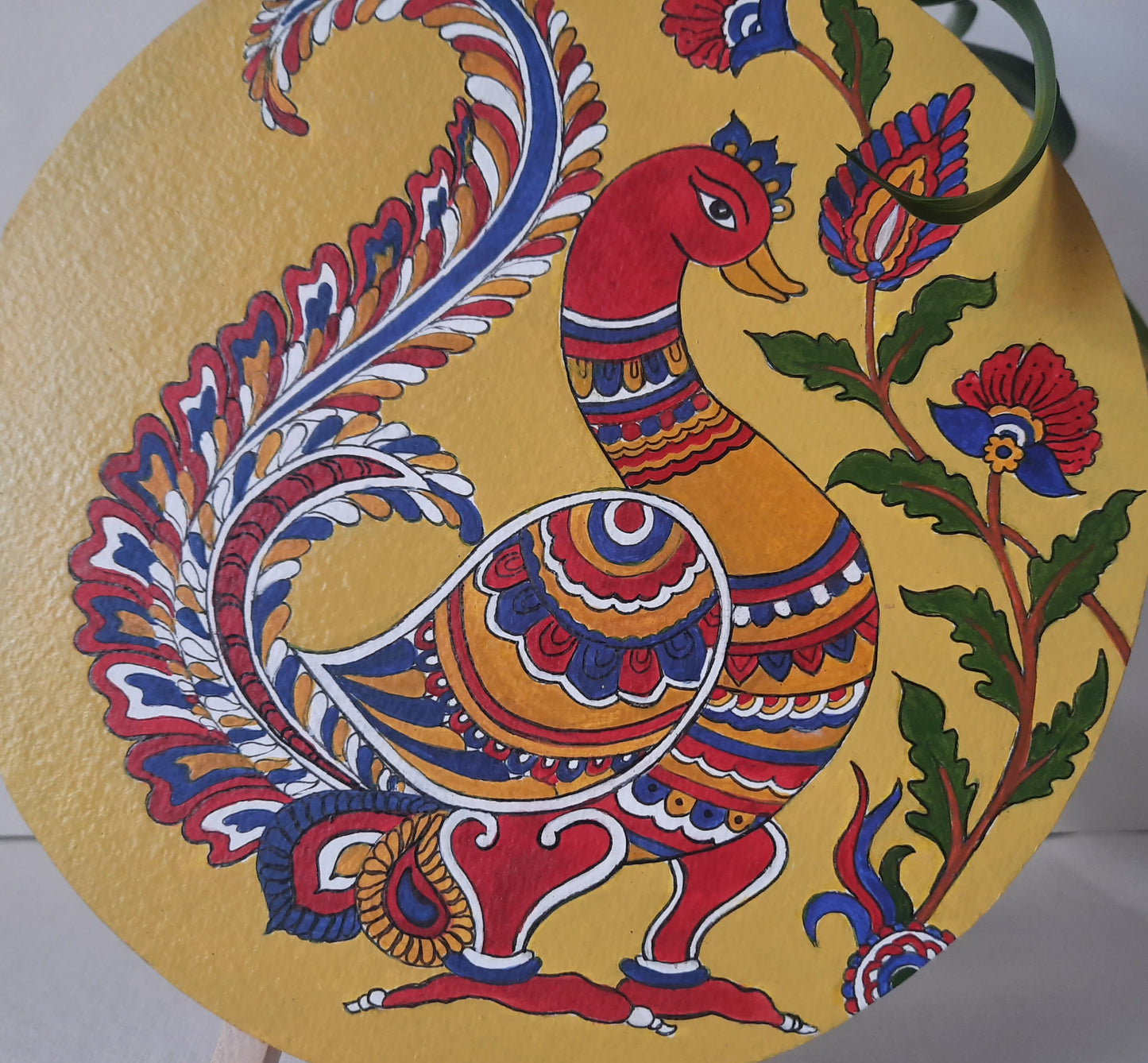 kalamkari painting,peacock,mdf plates