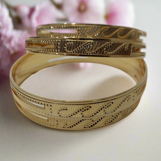 Gold platted Contemporary Brass Bangles | Traditional Bangles | For Girls and Women